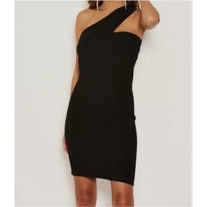 NWT AX Paris Asymmetrical One Shoulder Mini Little Black Dress